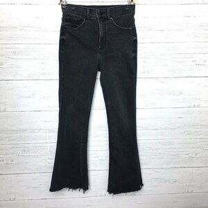 Express Women's Jeans Faded Black High Rise Flare Leg Frayed Hems size 4
